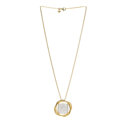 David Yurman 18k Yellow Gold Diamond 32mm Infinity Pendant Necklace 3 of 5