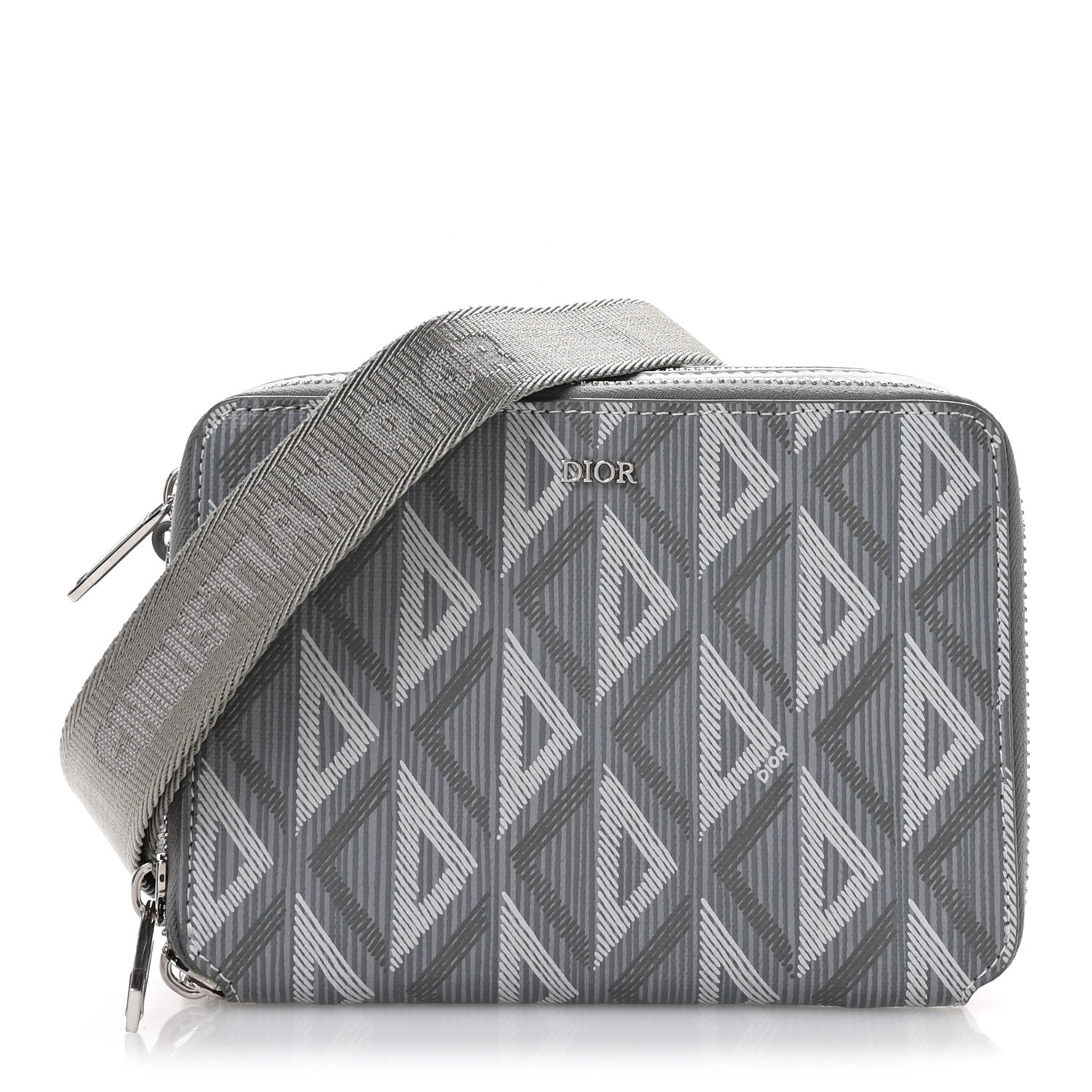 CHRISTIAN DIOR ミッツア　グレー Christian Dior Coated Canvas CD Diamond Messenger Pouch Grey