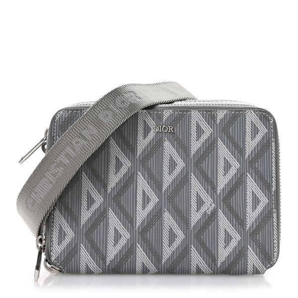 Christian Dior Coated Canvas CD Diamond Messenger Pouch Grey
