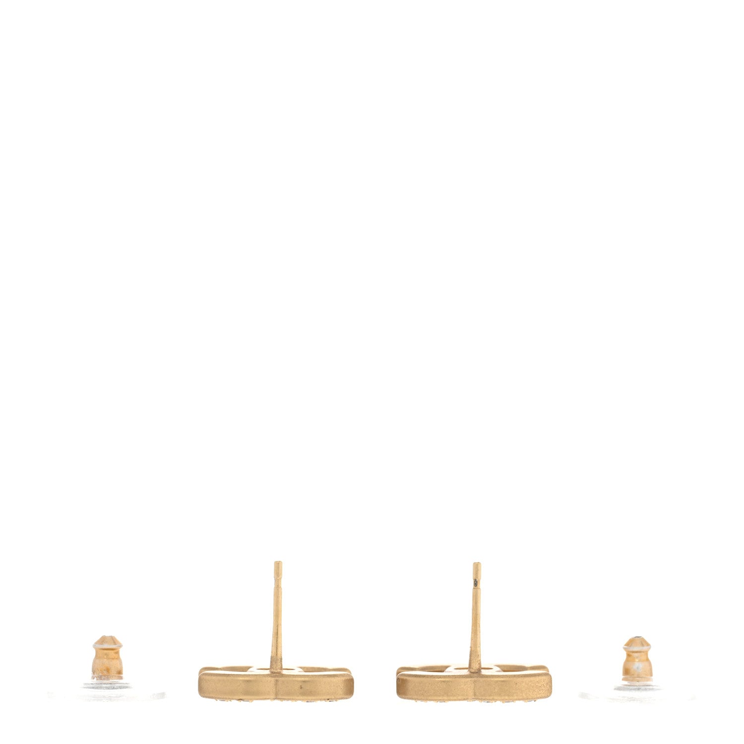 Chanel Crystal CC Earrings Gold 3 of 4