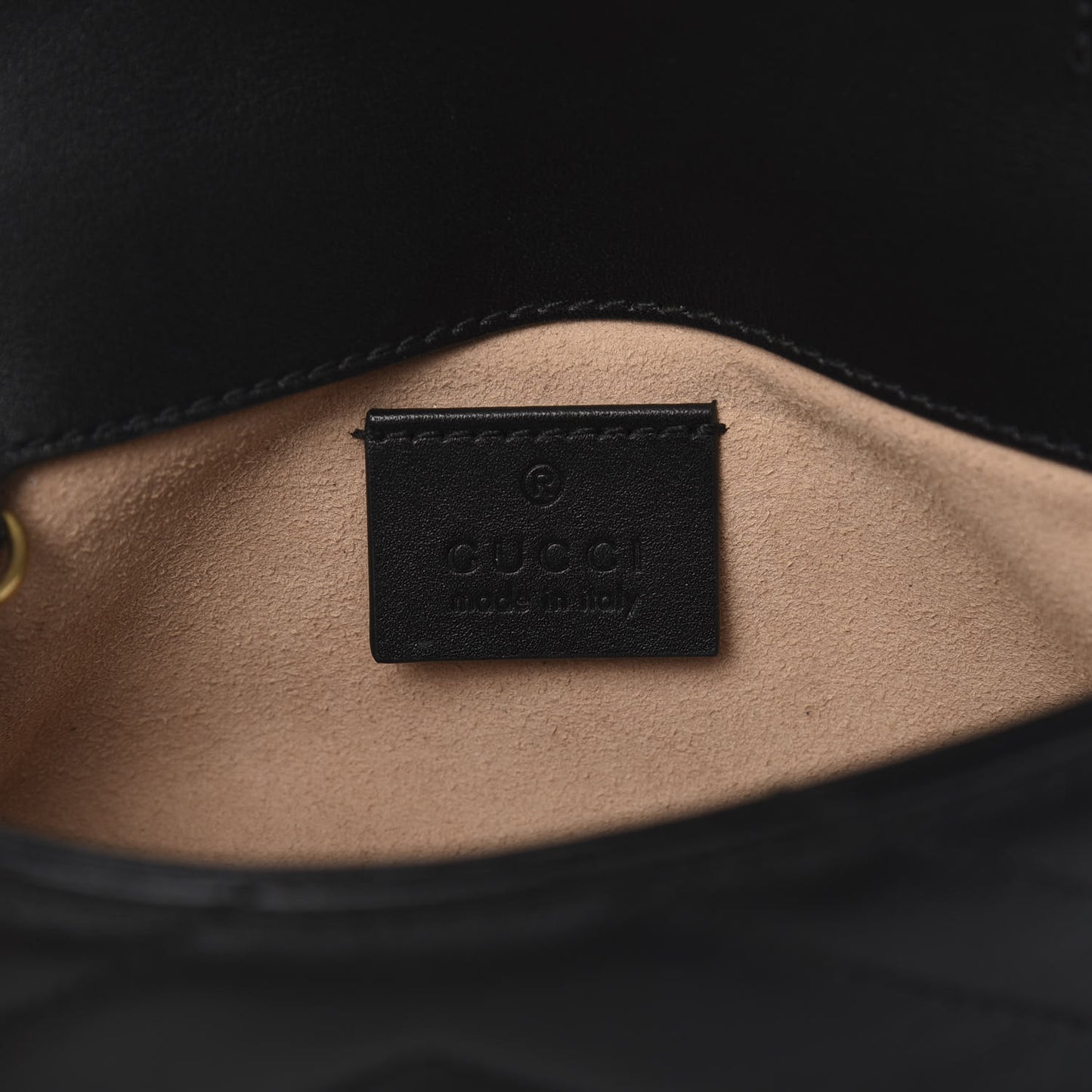 Calfskin Matelasse Super Mini GG Marmont Shoulder Bag Black