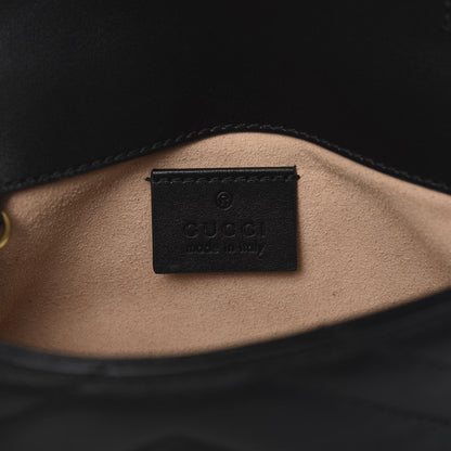 Gucci Calfskin Matelasse Super Mini GG Marmont Shoulder Bag Black 6 of 11