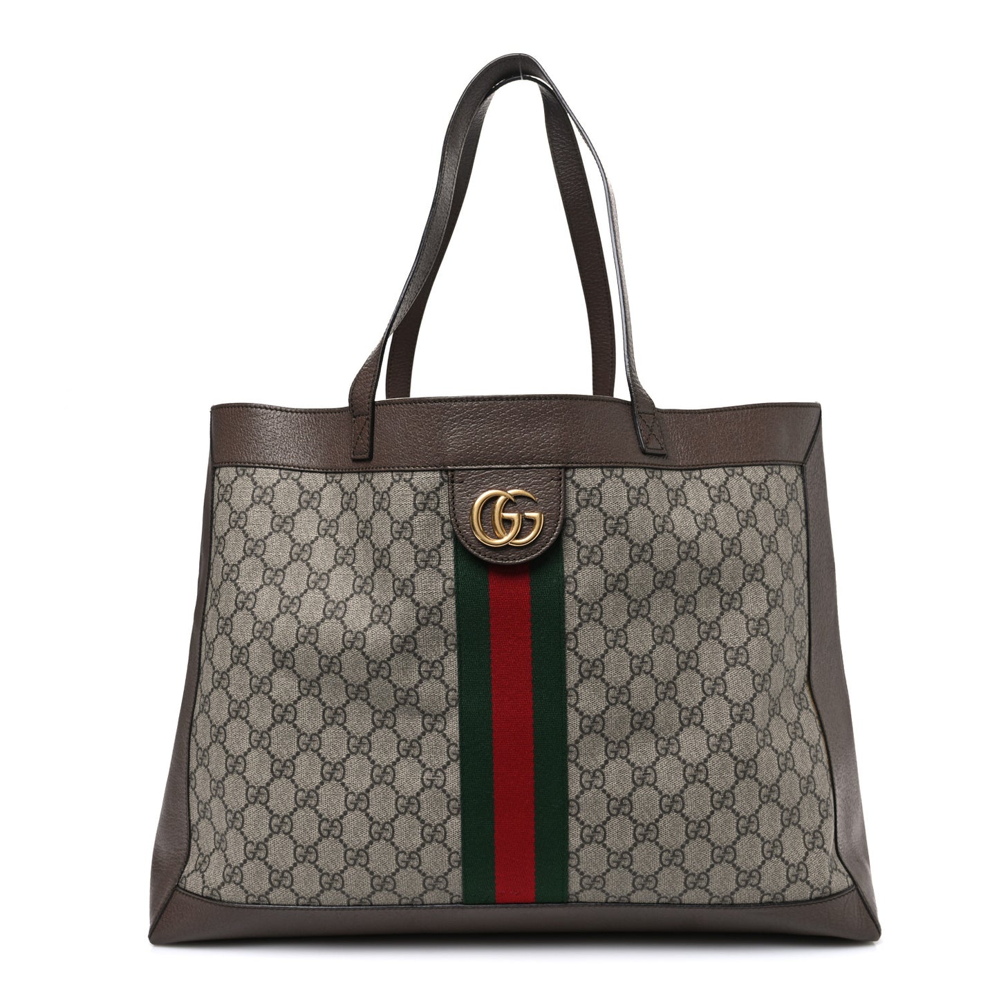GG Supreme Monogram Web Ophidia Tote Brown