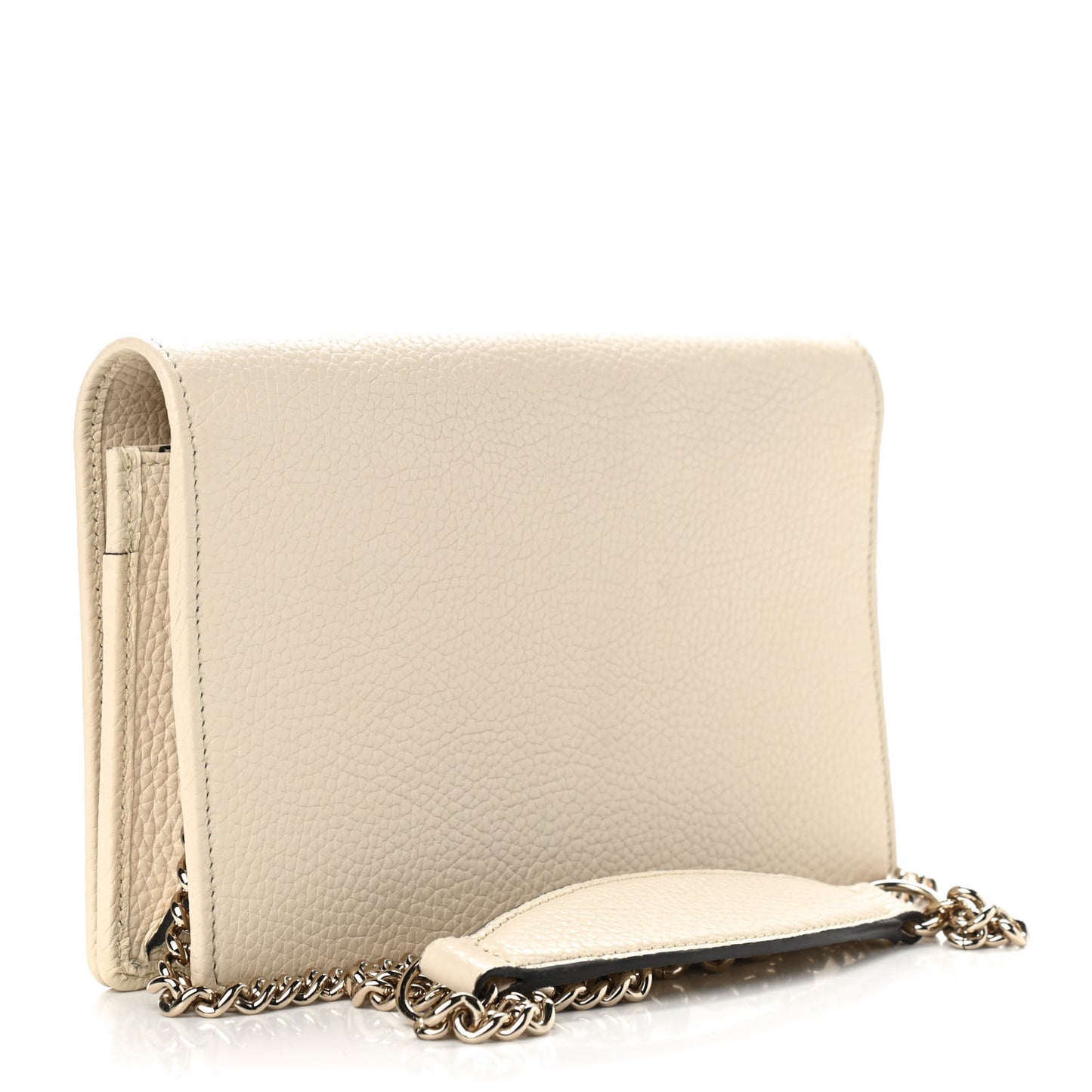 Pebbled Calfskin Soho Wallet on Chain Ivoire