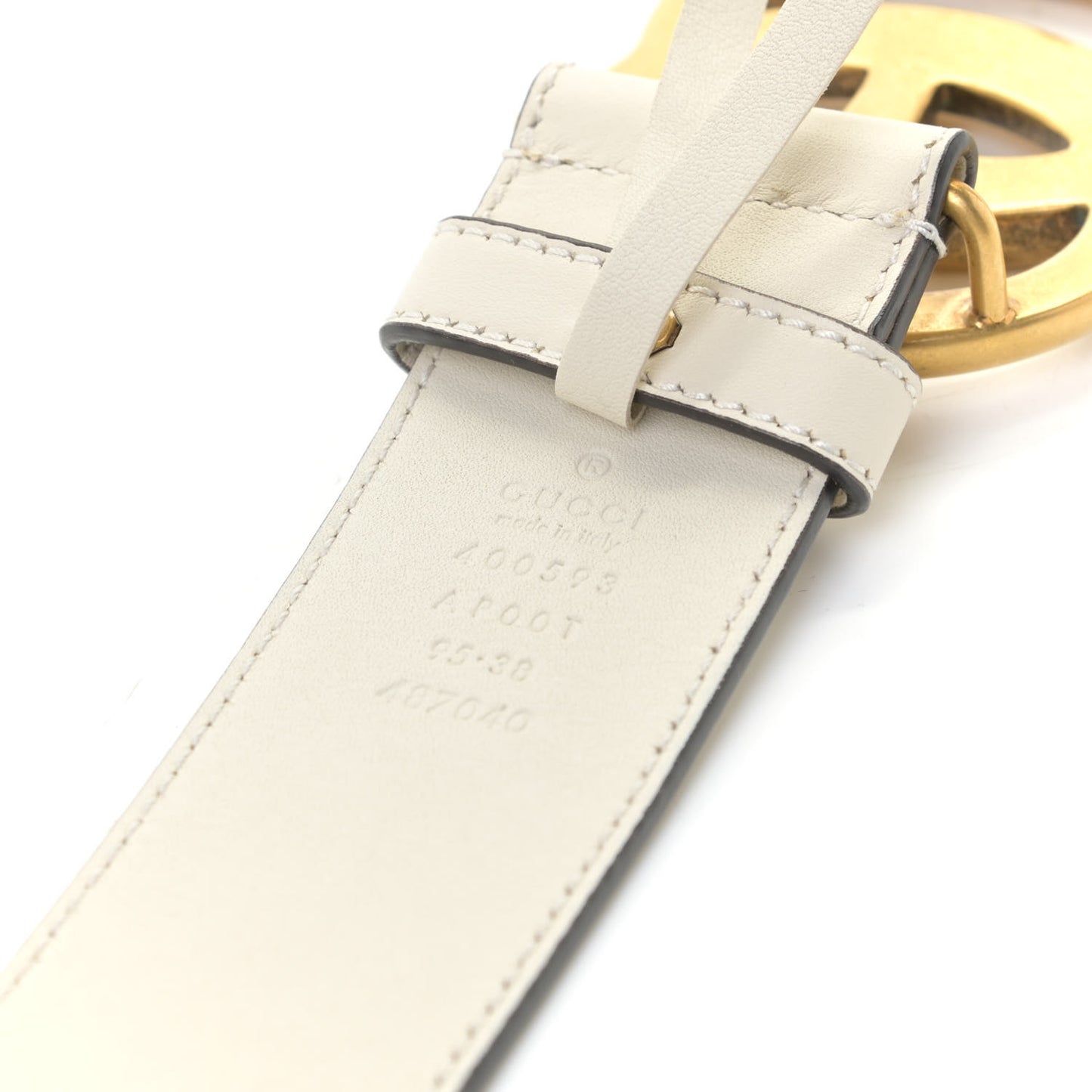 Calfskin Double G 40mm Belt 95 38 Mystic White