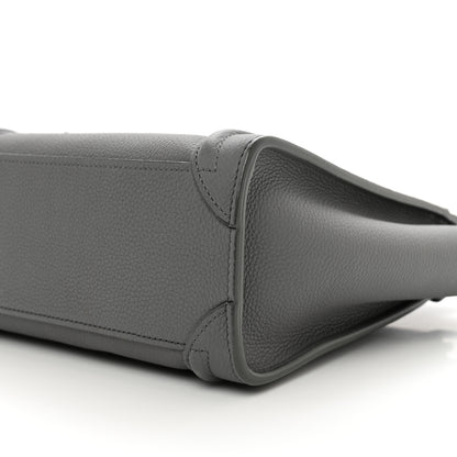 Celine Drummed Calfskin Nano Luggage Kohl 10 of 10