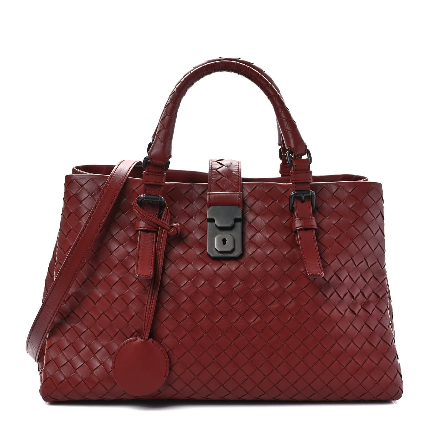Nappa Intrecciato Small Roma Tote Red