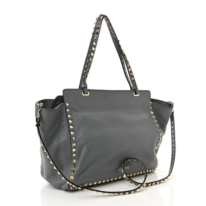 Valentino Garavani Vitello Medium Rockstud Tote Grey 3 of 16