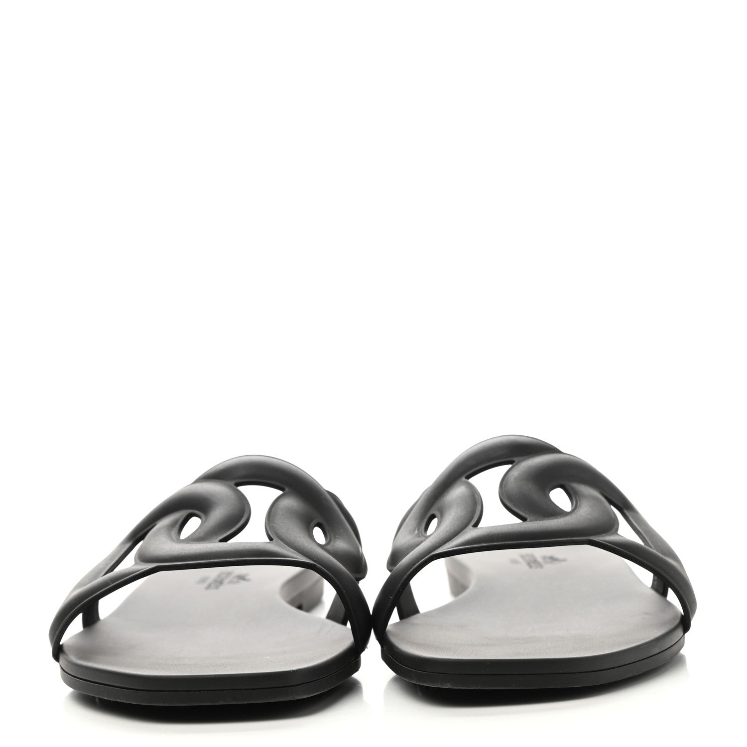 Hermes Rubber Aloha Sandals 35 Black 2 of 9