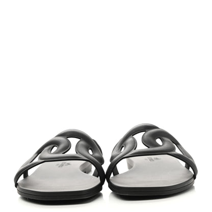 Hermes Rubber Aloha Sandals 35 Black 2 of 9