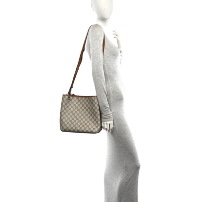 Gucci GG Supreme Monogram Medium Emblem Bucket Bag Beige Brown 2 of 10
