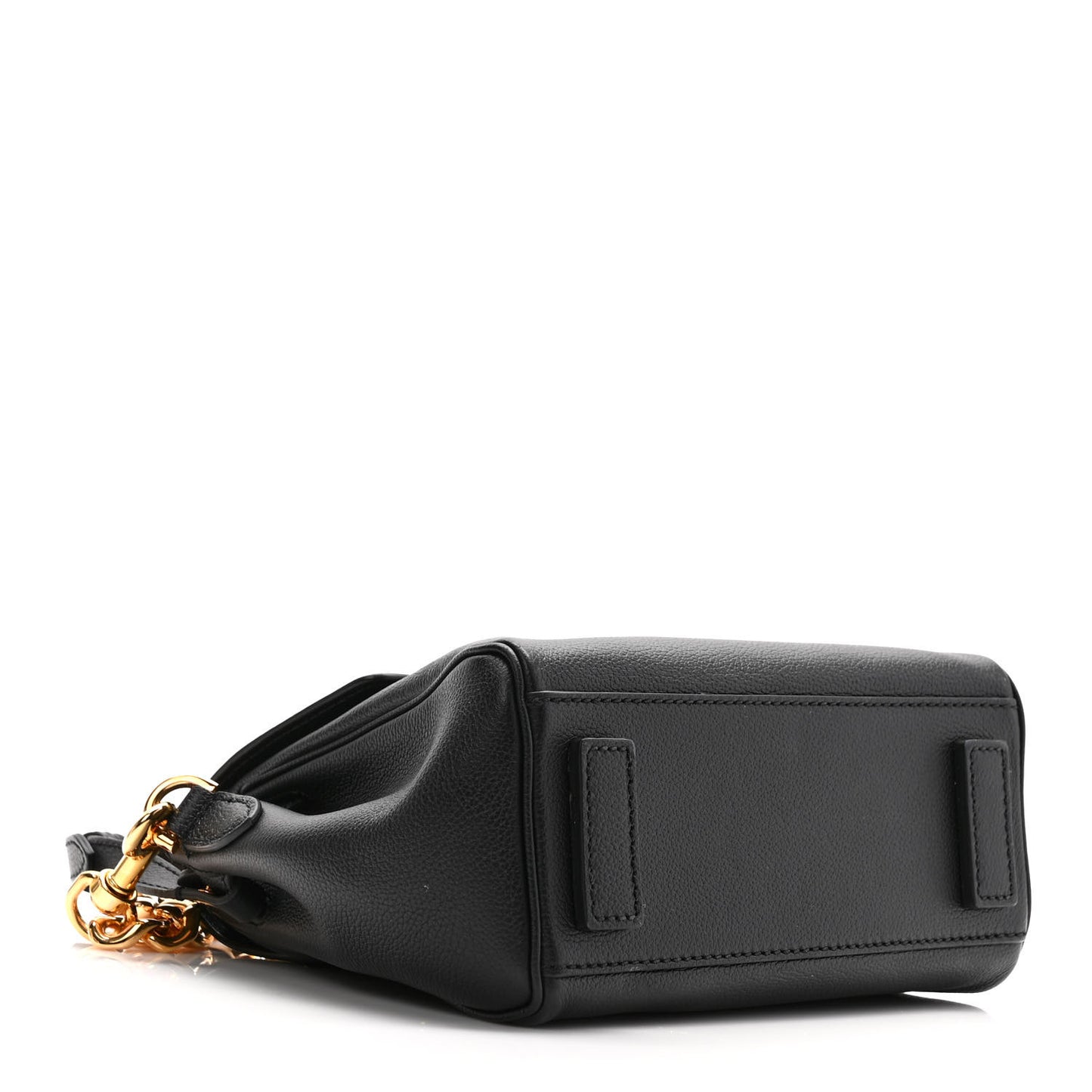Grained Calfskin Small La Medusa Top Handle Bag Black