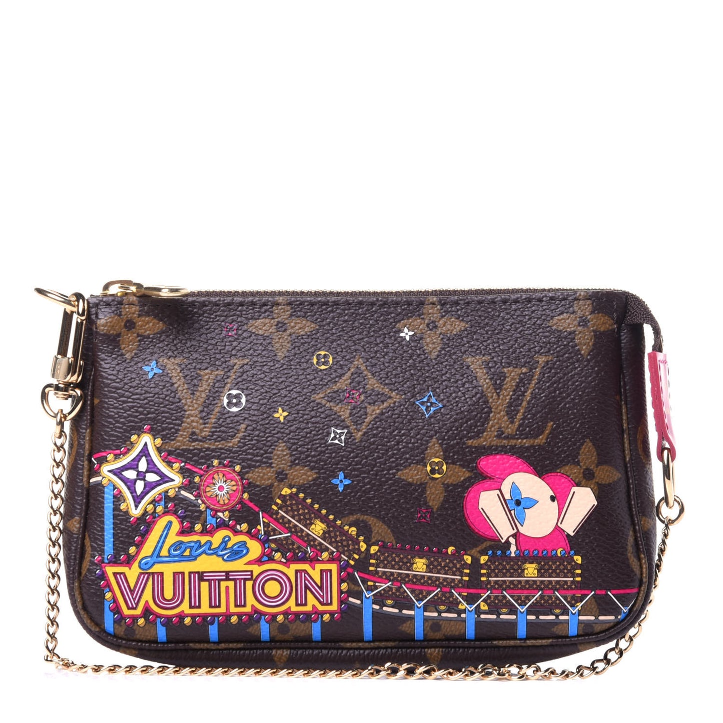 Monogram 2020 Christmas Animation Roller Coaster Mini Pochette Accessories Pivoine