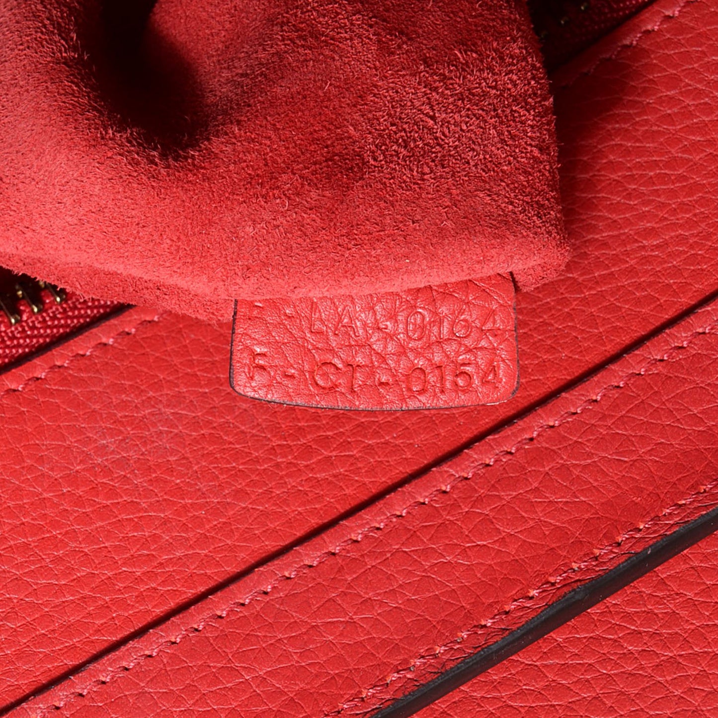 Drummed Calfskin Micro Luggage Coquelicot