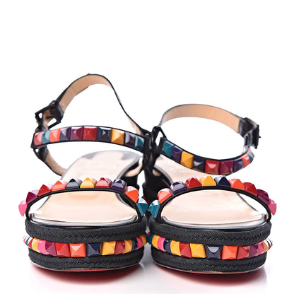 Christian Louboutin Calfskin Rope Cataclou 60 Platform Sandals 41 Black Multi 2 of 8