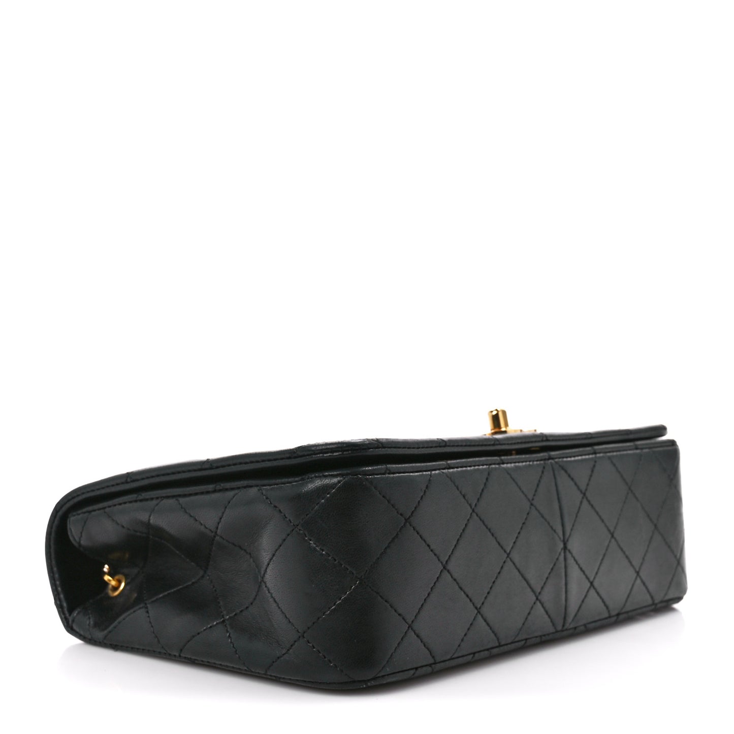 Lambskin Quilted Small Single Flap Black