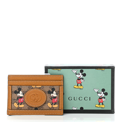 Gucci X DISNEY Mini Vintage GG Supreme Monogram Mickey Mouse Card Holder Beige Vintage Sun Oil 8 of 8