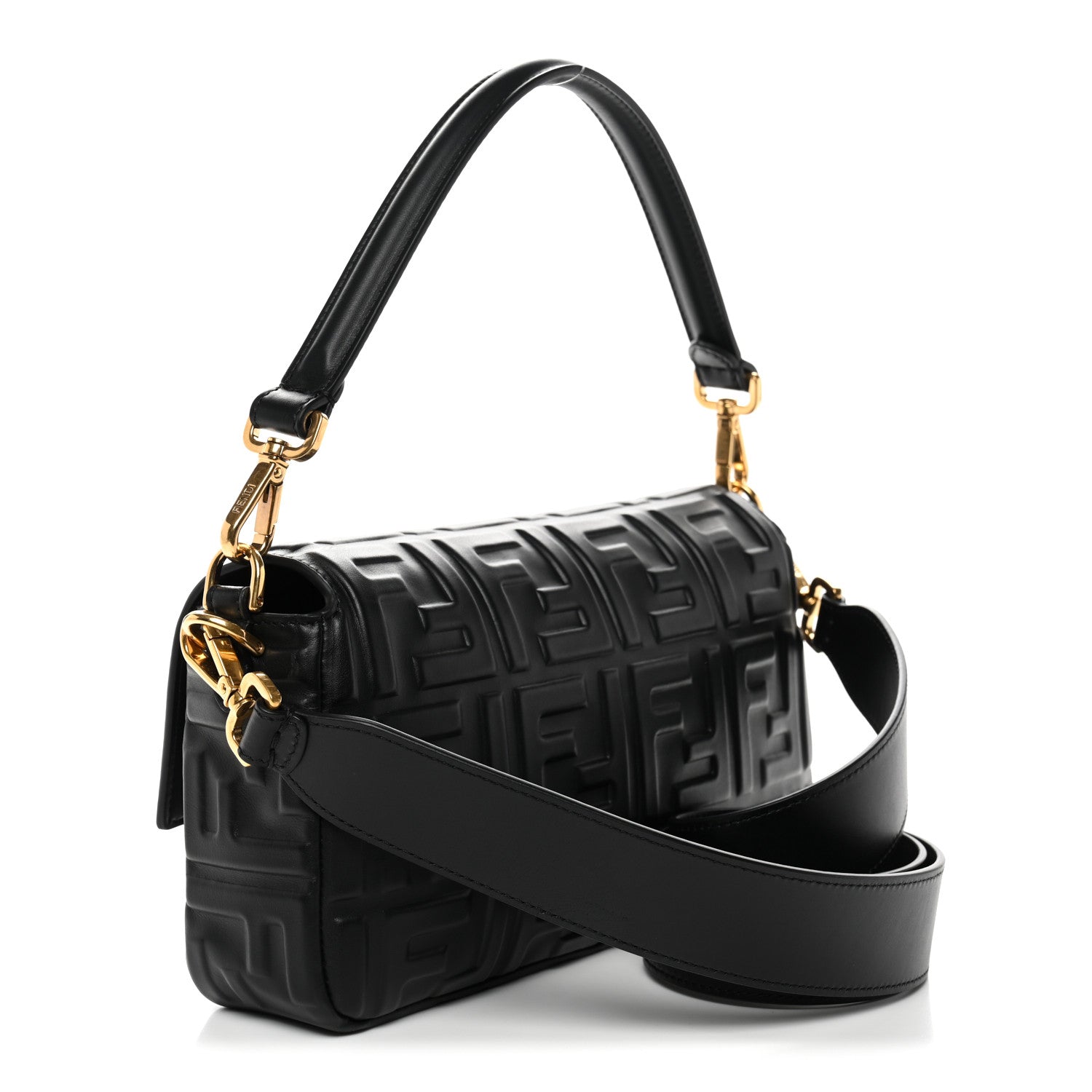 Fendi Nappa FF 1974 Embossed Baguette Black 3 of 9