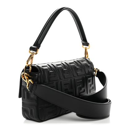 Fendi Nappa FF 1974 Embossed Baguette Black 3 of 9