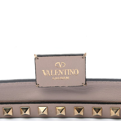 Valentino Garavani PVC Nappa Naked Rockstud Wristlet Clutch Poudre 6 of 7