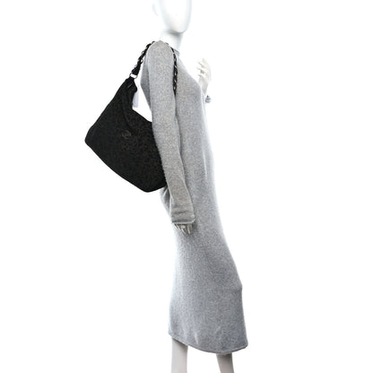 Chanel Suede Camellia Hobo Bag Black 3 of 19