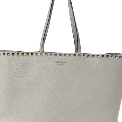 Valentino Garavani Grained Calfskin Rockstud Shoulder Tote Perla 7 of 9