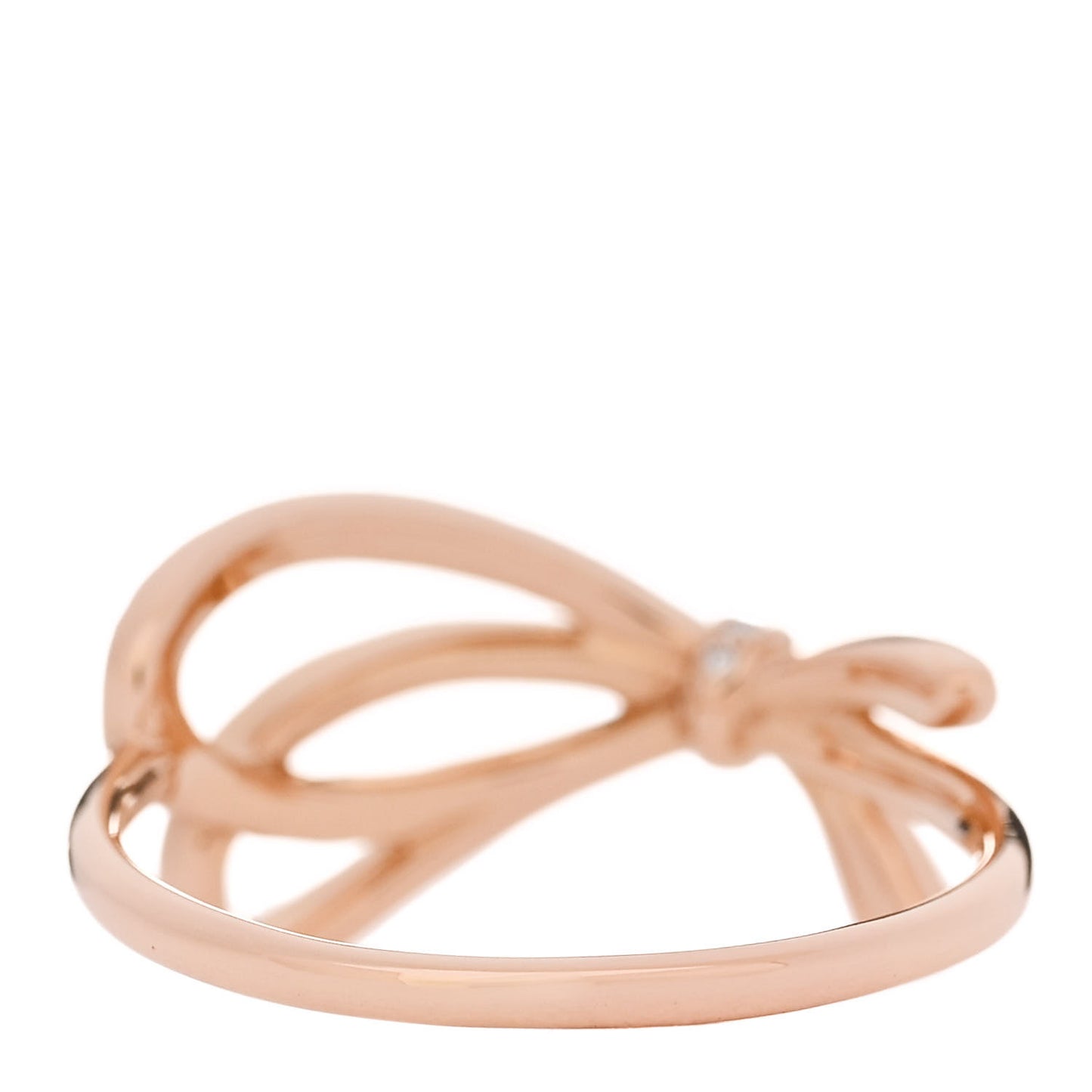 18K Rose Gold Diamond Bow Ring 58 8.25