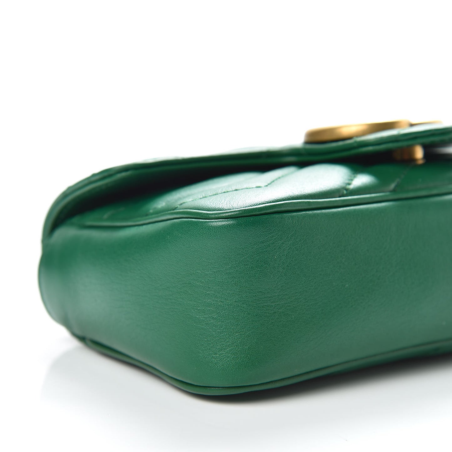 Calfskin Matelasse Super Mini GG Marmont Shoulder Bag Emerald Green