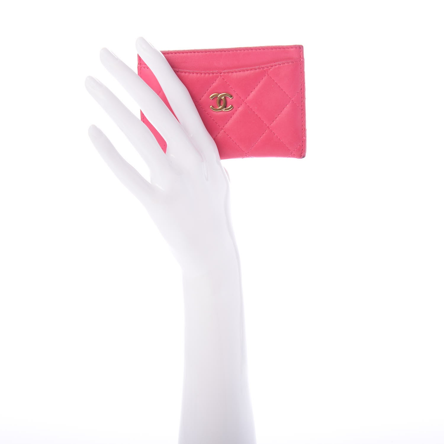 Chanel Lambskin Quilted Card Holder Pink 2 of 9