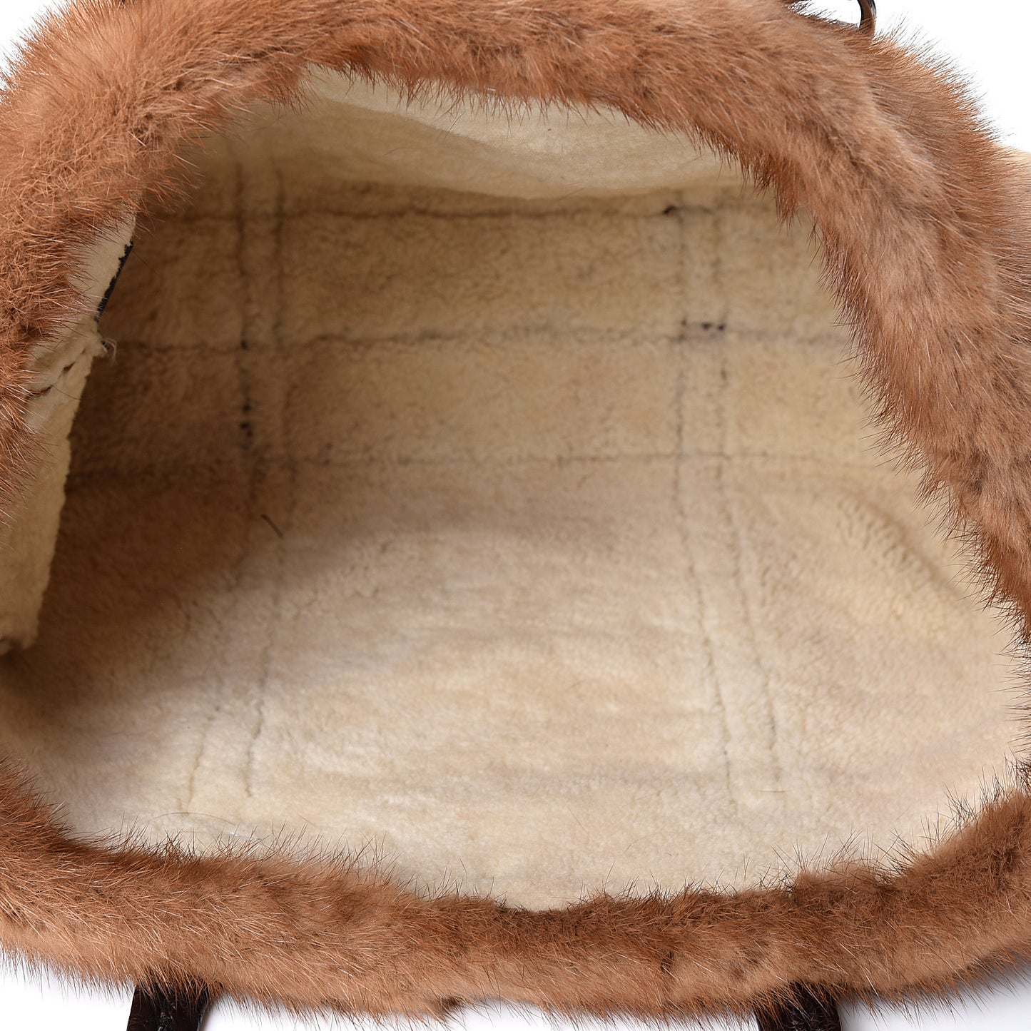 Suede Shearling Mink Fur Crocodile Tote