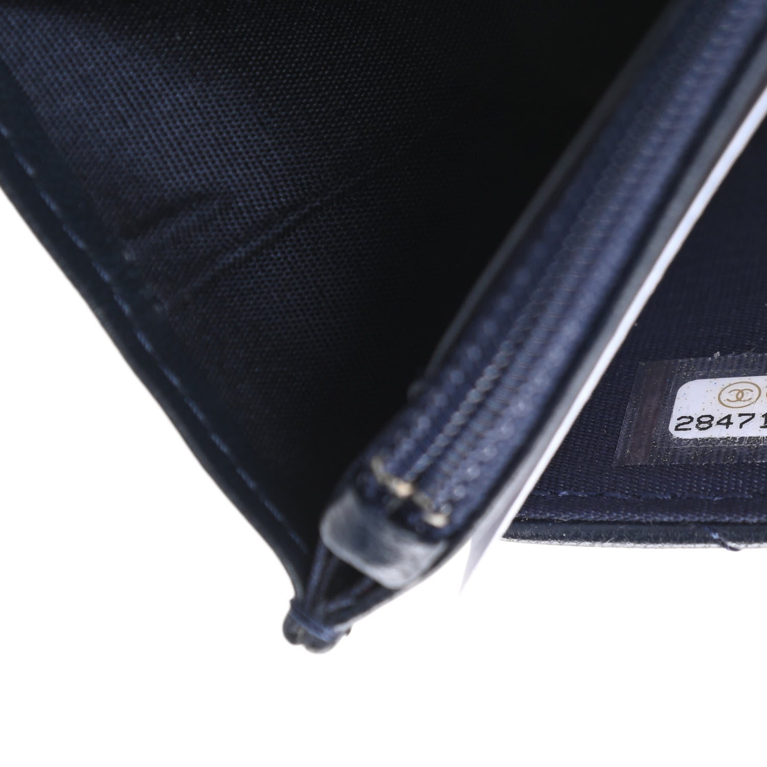 Chanel Lambskin Quilted Chain Around Wallet On Chain WOC Navy Blue 8 of 13