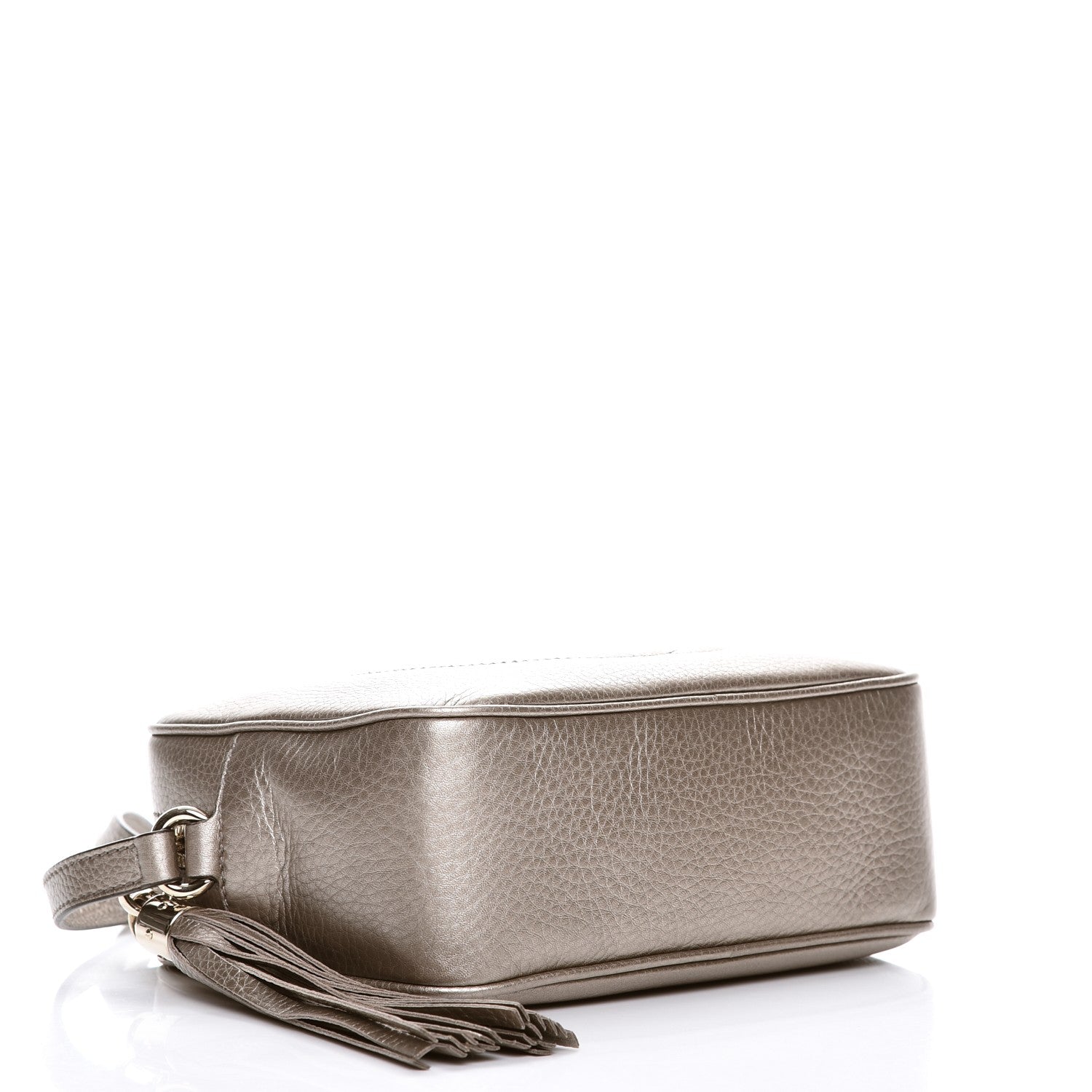 Gucci Metallic Pebbled Calfskin Small Soho Disco Bag Golden Beige 4 of 7