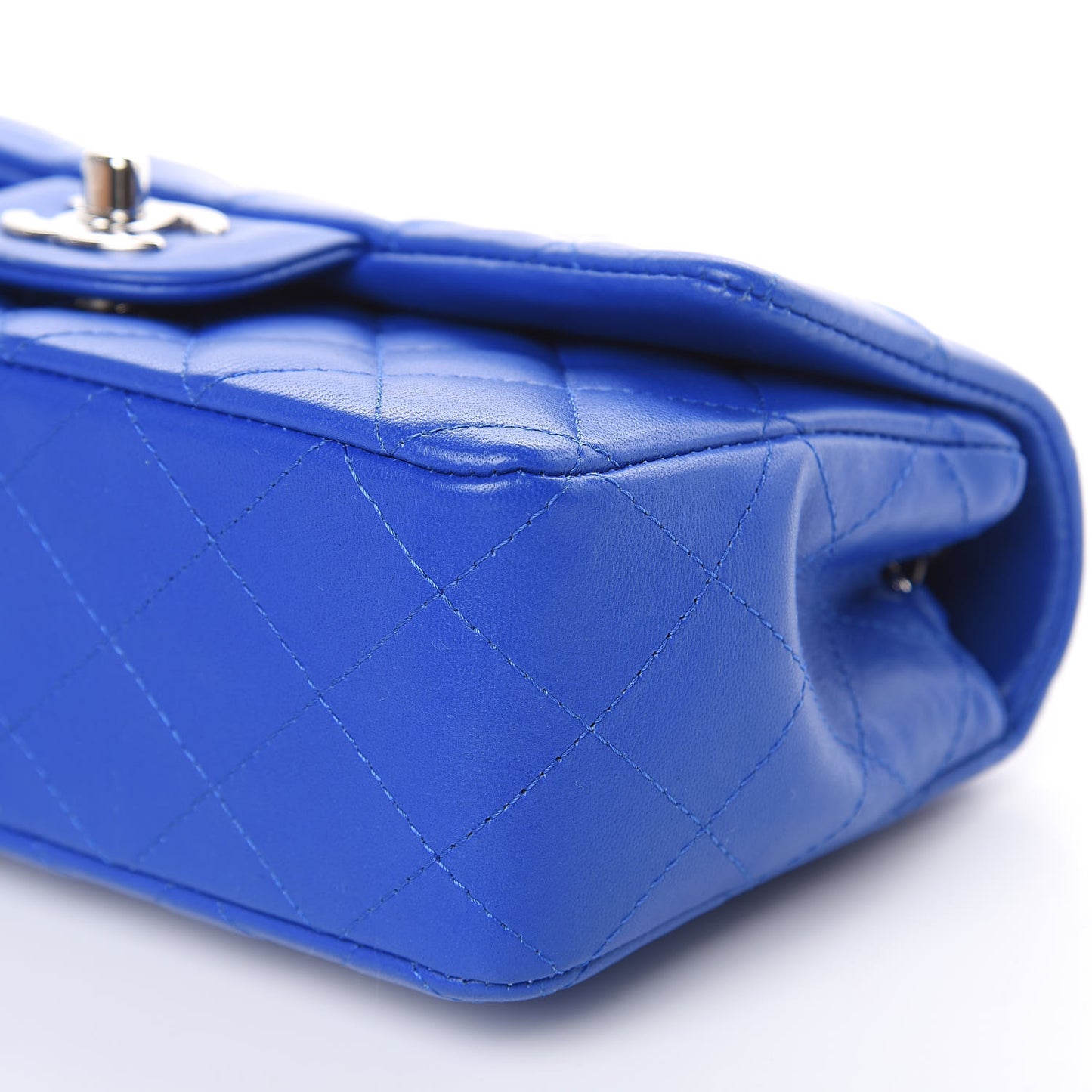 Lambskin Quilted Mini Rectangular Flap Royal Blue