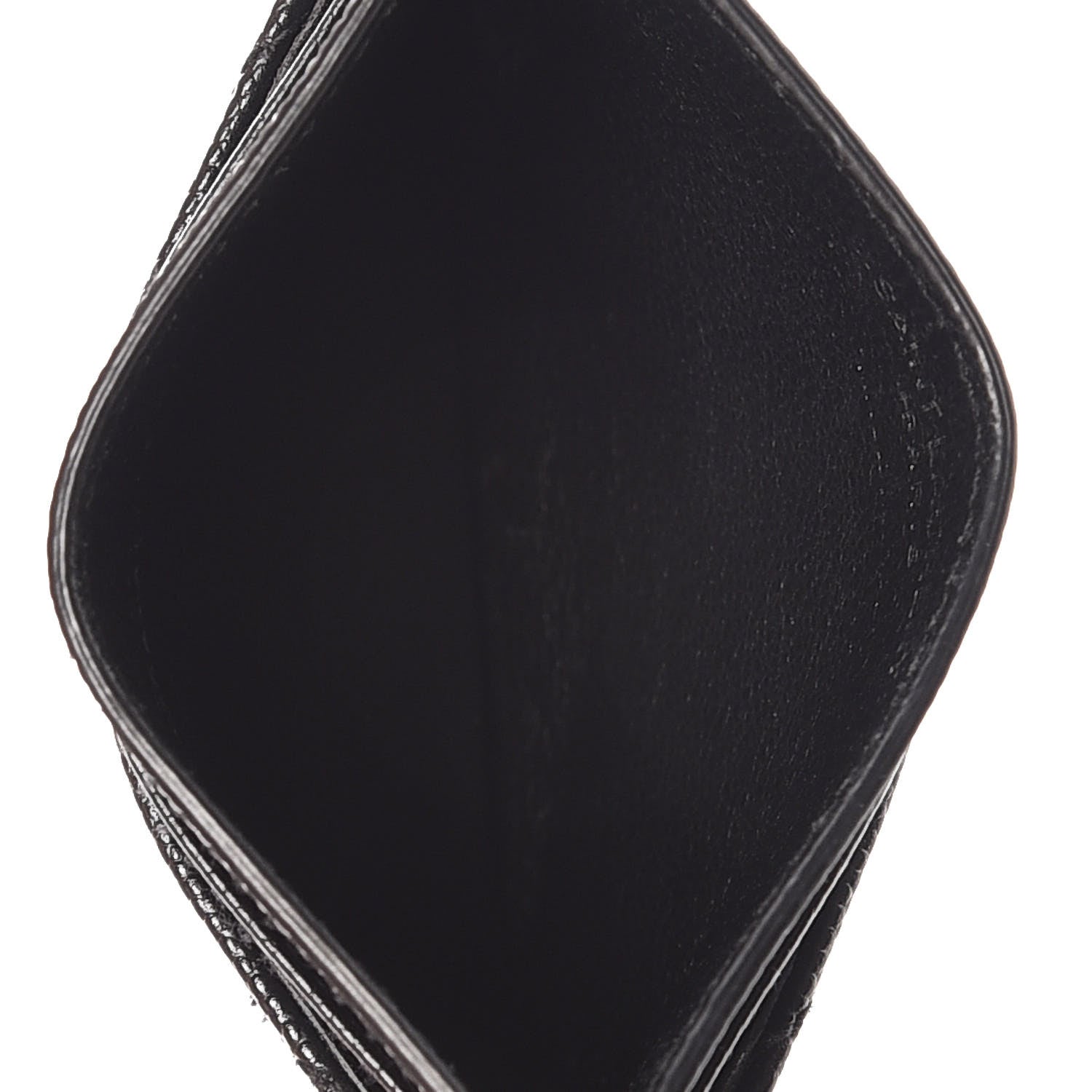 Saint Laurent Grain De Poudre Matelasse Chevron Monogram Credit Card Case Black 5 of 7