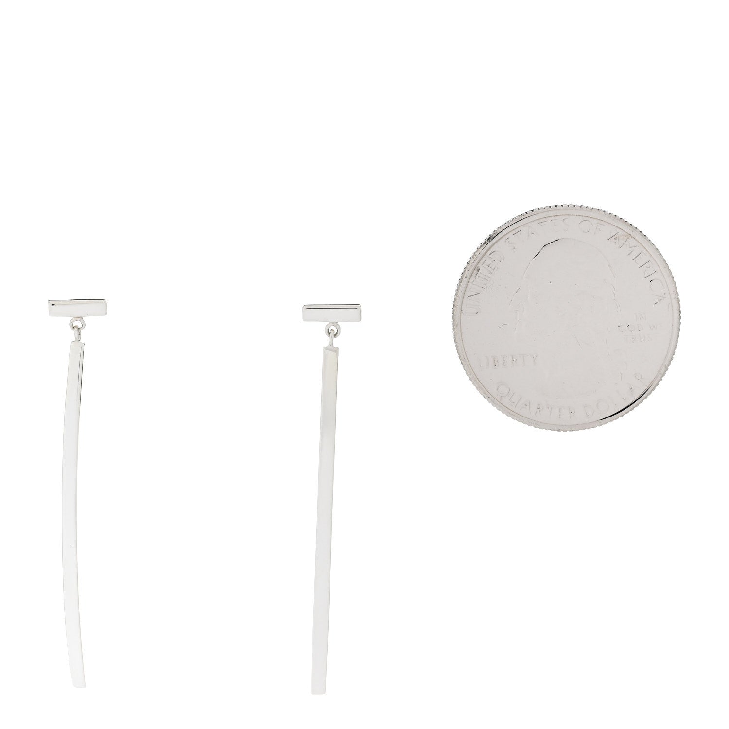 Tiffany Sterling Silver T Wire Bar Earrings 2 of 5