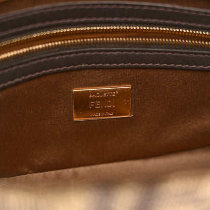 Fendi Vitello King Beaded Zucca Baguette Mogano Panna Ebano 6 of 13
