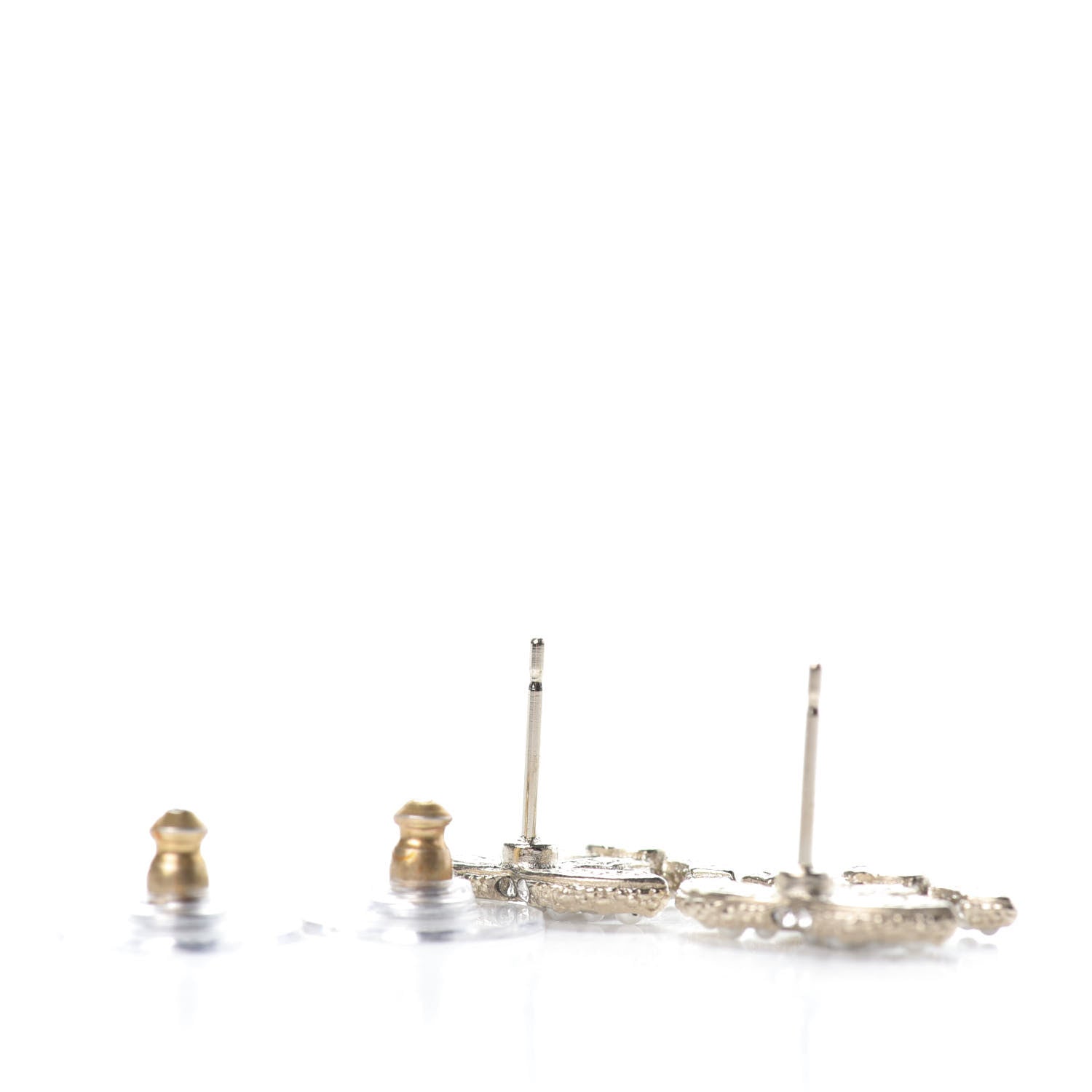 Chanel Pearl Crystal CC Earrings Gold 3 of 4