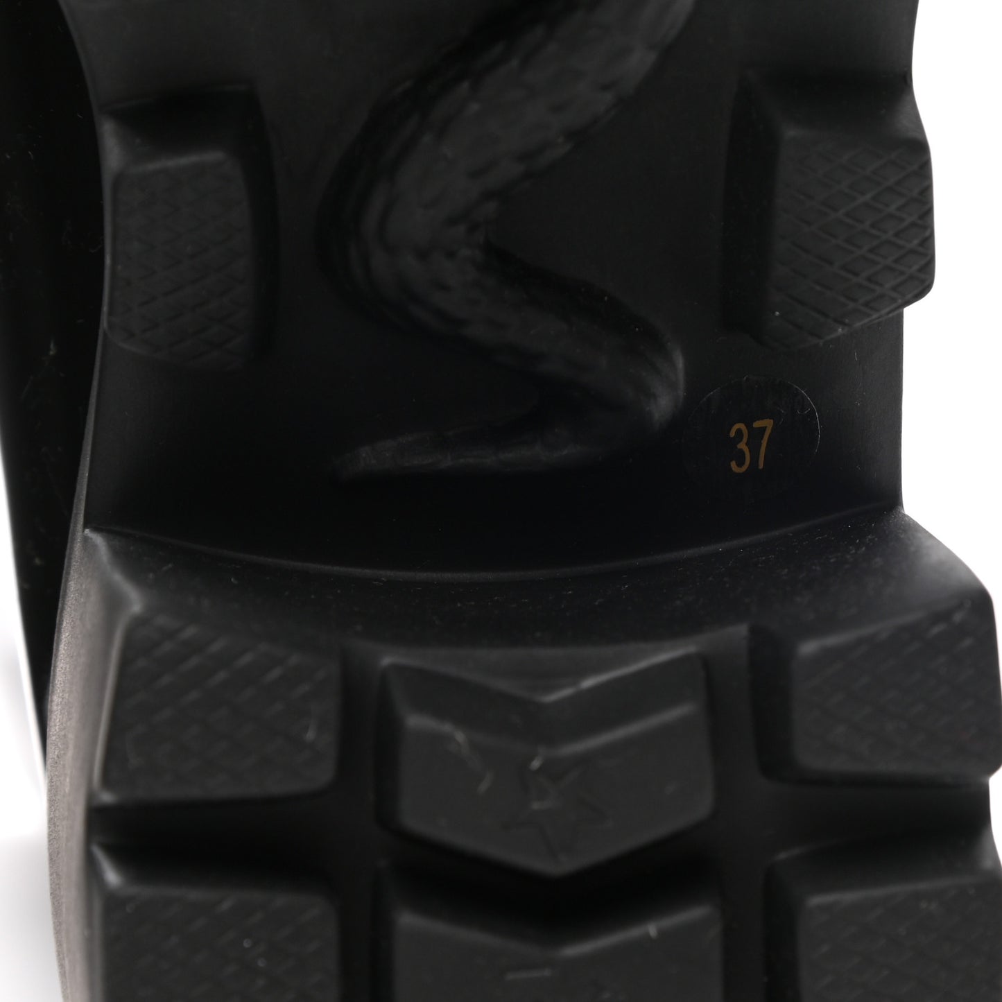 Rubber Horsebit Knee High Boots 37 Black