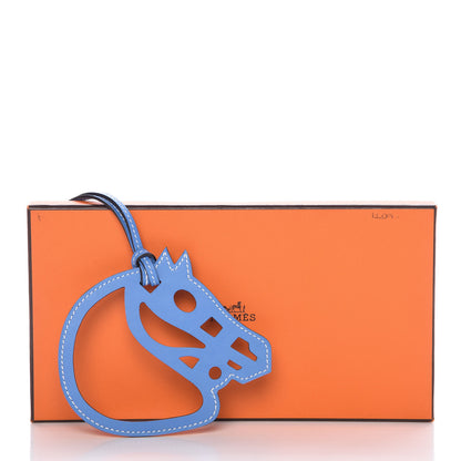 Hermes Swift Paddock Cheval Horse Bag Charm Bleu Paradis 4 of 4