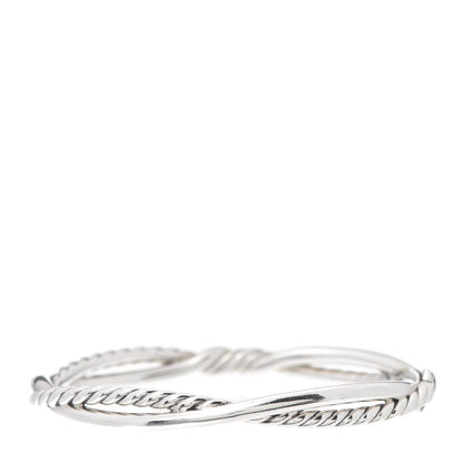 David Yurman Sterling Silver Diamond Continuance Bangle Bracelet 3 of 5