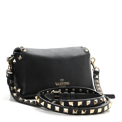 Valentino Garavani Pebbled Calfskin Mini Rockstud Crossbody Bag Black 3 of 11