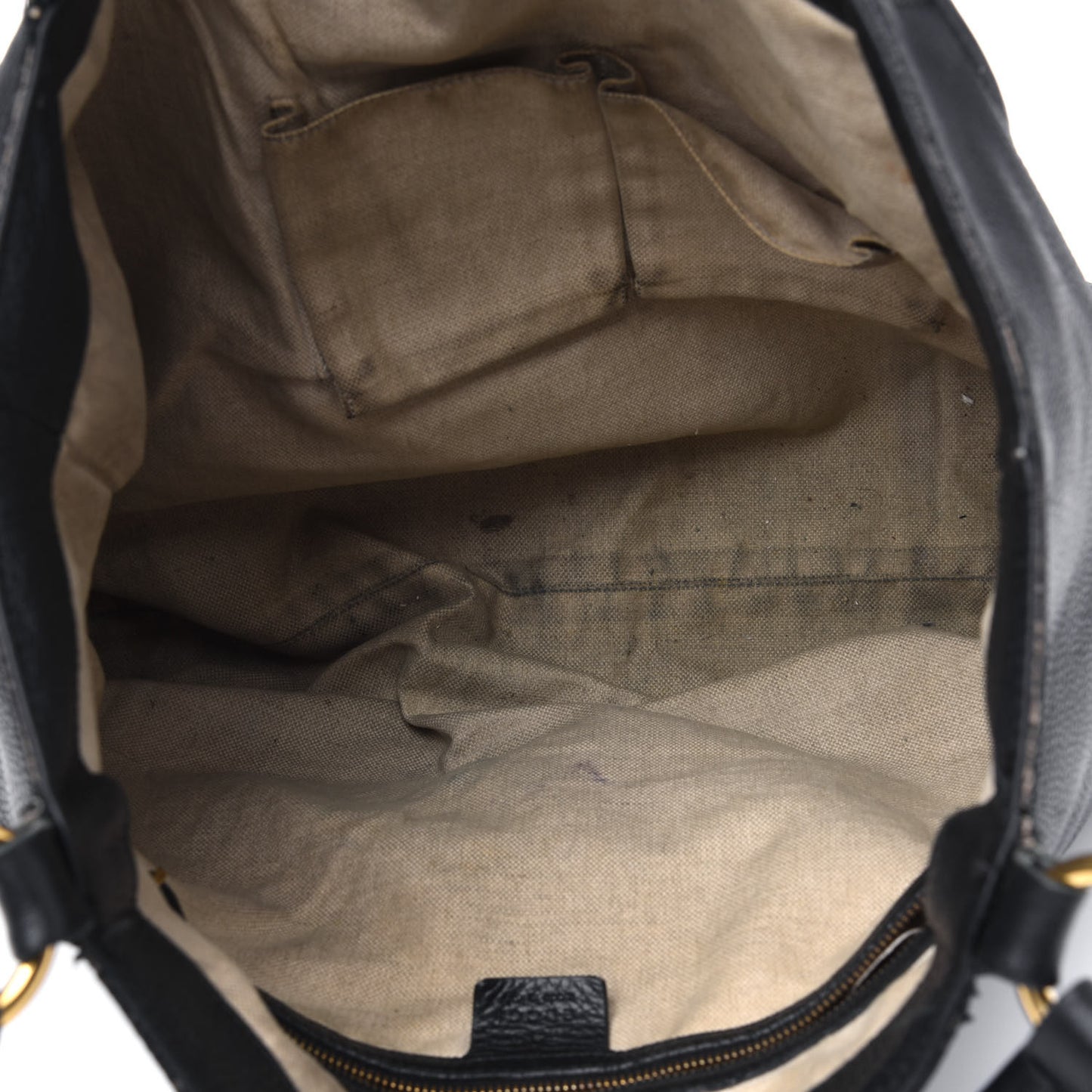 Pebbled Calfskin Medium Twill Tote Black