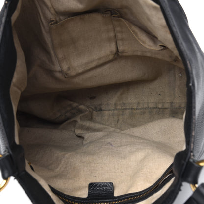 Gucci Pebbled Calfskin Medium Twill Tote Black 4 of 34