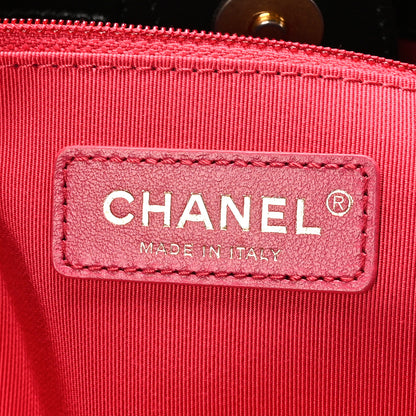 Chanel Glazed Aged Calfskin CC Tote Black 6 of 9