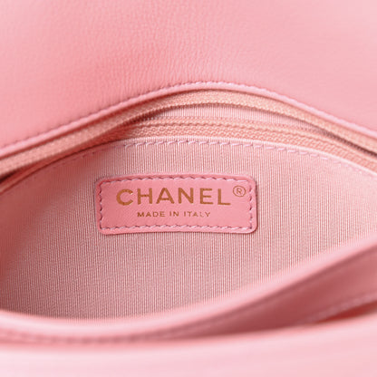 Chanel Grained Calfskin Small Chevron Chic Top Handle Flap Pink 6 of 11