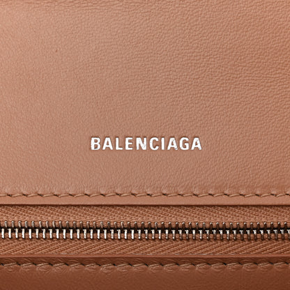 Balenciaga Shiny Calfskin Monochrome Crocodile Embossed Small Hourglass Top Handle Bag Nude Beige 6 of 9
