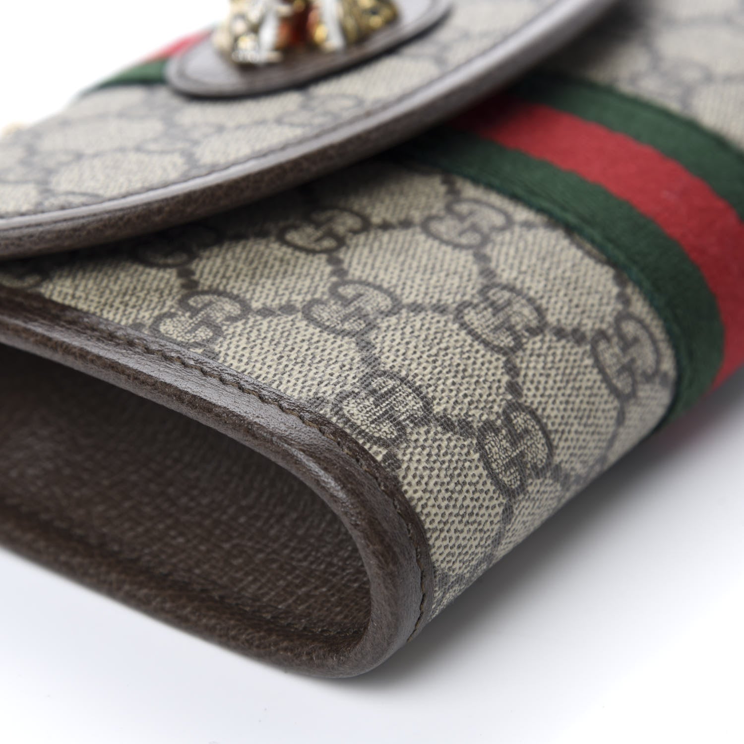 Gucci GG Supreme Monogram Web Mini Rajah Slim Flap Shoulder Bag Beige New Acero 6 of 11