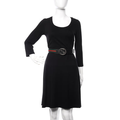 Gucci Calfskin Web Interlocking G Belt 95 38 Black 2 of 6