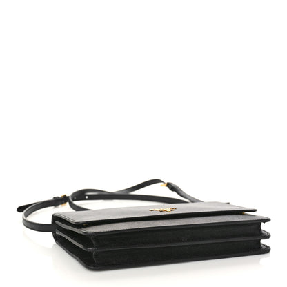 Prada Saffiano Vernice Mini Crossbody Wallet Black 4 of 8