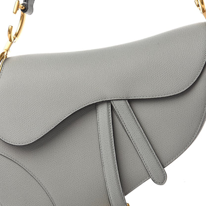 Christian Dior Grained Calfskin Saddle Bag Grey 9 of 11